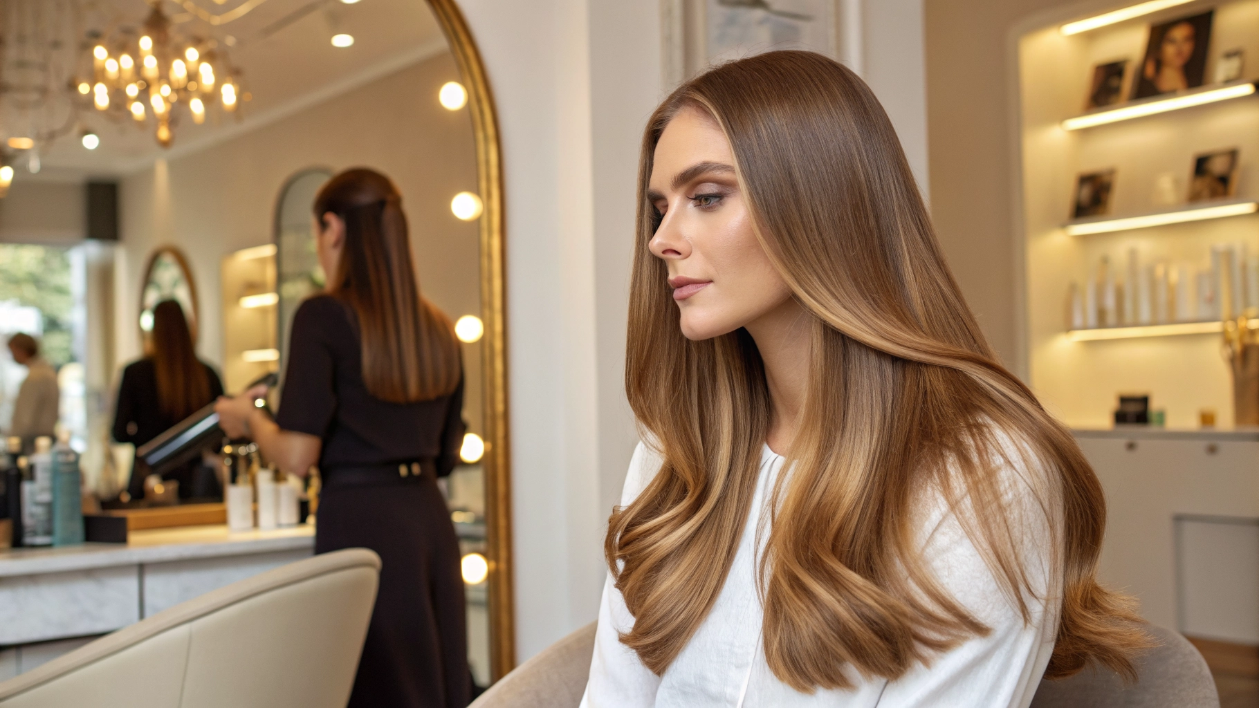 Woman with healthy shiny hair