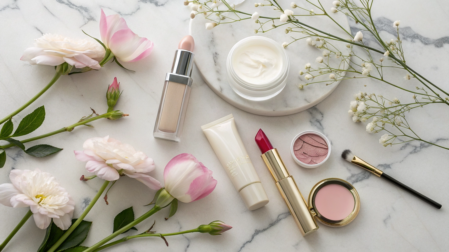 Everyday beauty and wellness flatlay